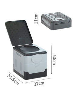 Портативный, складной туалет/ серо-черный (арт.HH-021)