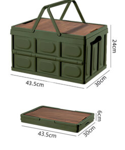 Ящик складной, корзина для кемпинга / размер - M (30л) / хаки (арт.HH-004)