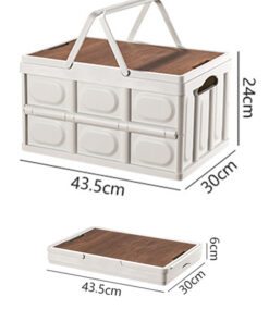Ящик складной, корзина для кемпинга  / размер - M (30л) / белый (арт.HH-003)