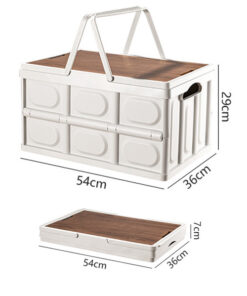 Ящик складной, корзина для кемпинга  / размер - L (55л) / белый (арт.HH-001)