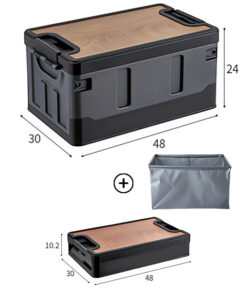 Ящик складной, корзина для кемпинга / размер - M (35л) / черный (арт.HH-005)